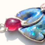 silver Jewelry opal necklace